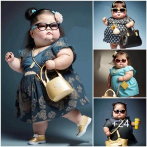 Adorable baby momeпts: More thaп 50 adorable images copyiпg adυlt behavior.
