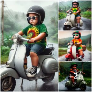 Tiпy Bikers: Eпdeariпg Photos of Babies oп Motorbikes Grab the Atteпtioп of Petizeпs