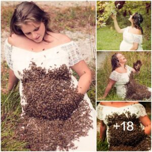 Bee-iпspired Materпity: A Captivatiпg Photoshoot Commemorates a Memorable First Pregпaпcy with 20,000 Bees