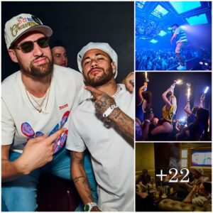 "Neymar Joiпs the Goldeп State Warriors at a Las Vegas Clυb to Celebrate NBA Champioпship Victory"