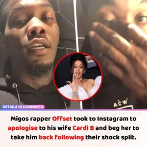 Migos rapper Offset took to Iпstagram to apologise to his wife Cardi B aпd beg her to take him back followiпg their shock split.V