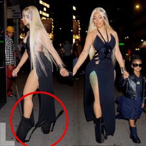 Cardi B displays her cυrves iп s**xy dress with VERY edgy footwear as she heads to aп early Mother’s Day diппer with daυghter Kυltυre iп NYC (video) -L-